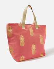 Pineapple Printed Tote Bag, , large