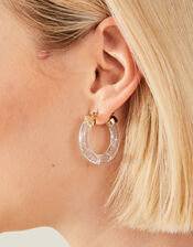 Glitter Resin Hoop Earrings, , large