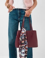 Webbing Strap Shoulder Bag , Red (BURGUNDY), large