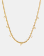 14ct Gold-Plated Cubic Zirconia Snake Necklace, , large