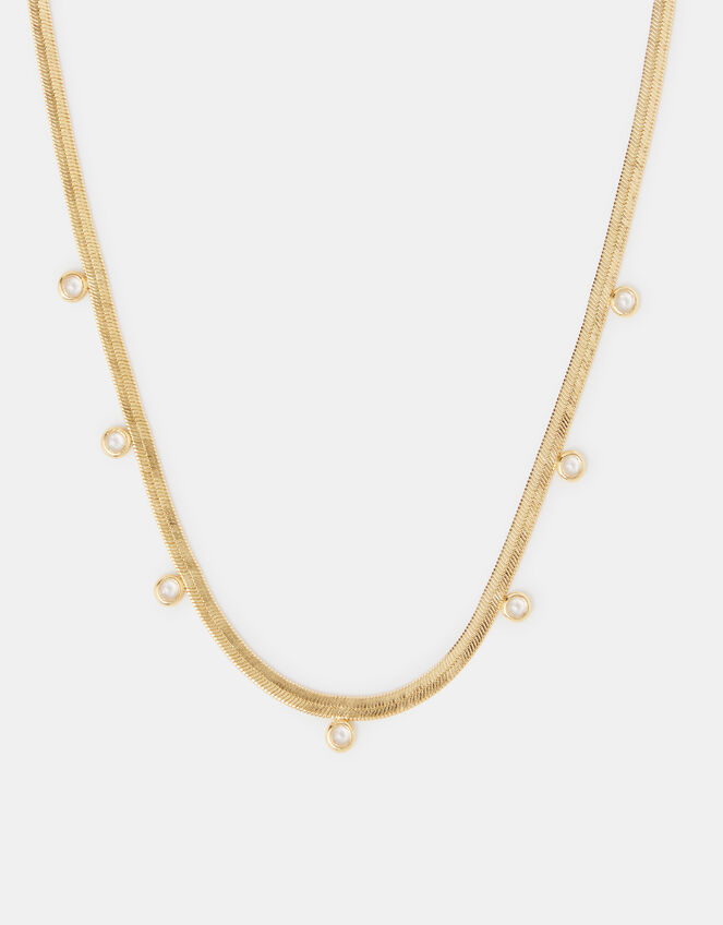 14ct Gold-Plated Cubic Zirconia Snake Necklace, , large