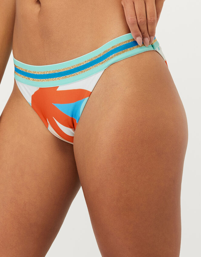 Palm Clash Print Bikini Briefs with Recycled Polyester, Multi (BRIGHTS-MULTI), large