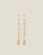 6-Pack Celestial Stud and Hoop Earrings Gold, , large