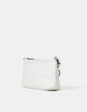 Woven Faux Leather Shoulder Bag, , large