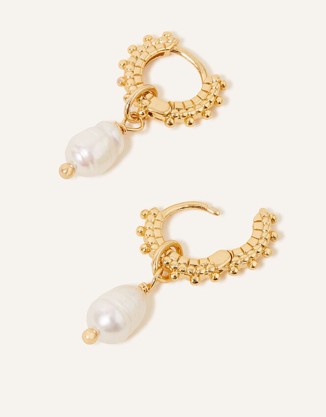 14ct Gold-Plated Bobble Huggie Hoops, , large