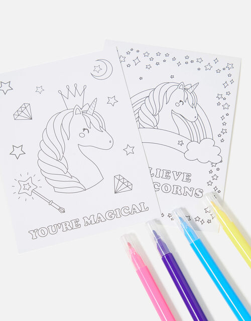 Colour-In Unicorn Postcards, , large