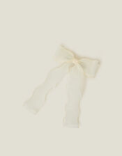 Organza Bow Barrette Hair Clip, , large