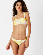 Sunflower Square Bandeau Bikini Top, Yellow (YELLOW), large