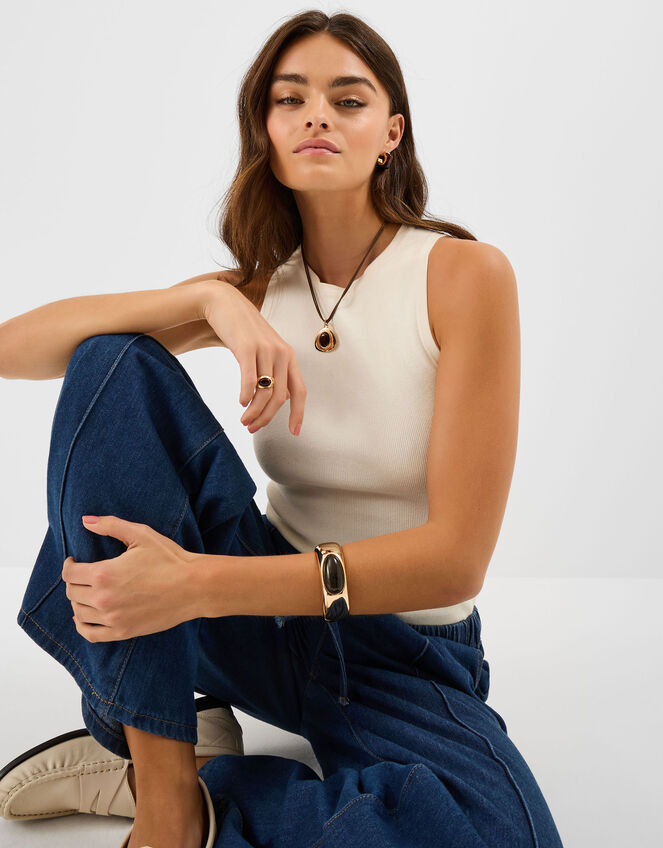 Chunky Square Resin Hoop Earrings, , large