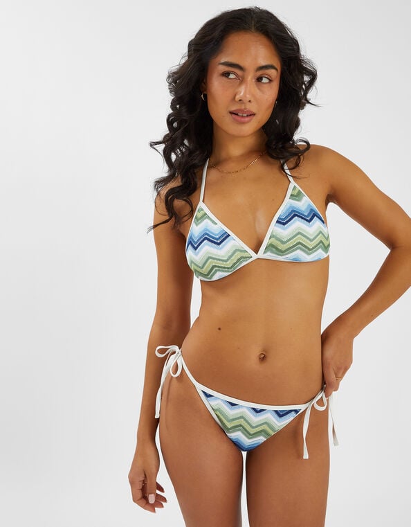 Zig Zag Triangle Bikini Top, Blue (BLUE), large