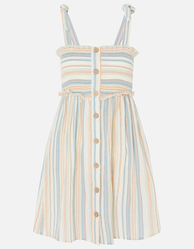 Stripe Button Bandeau Dress, Multi (PASTEL-MULTI), large