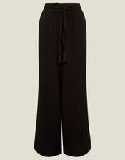 Crinkle Beach Trousers, Black (BLACK), large