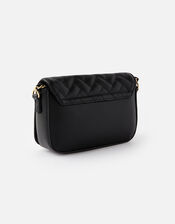 Quinn Quilted Chain Cross-Body Bag , Black (BLACK), large