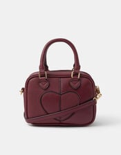 Heart Crossbody Bag, Red (BURGUNDY), large