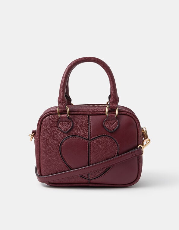 Heart Crossbody Bag, Red (BURGUNDY), large