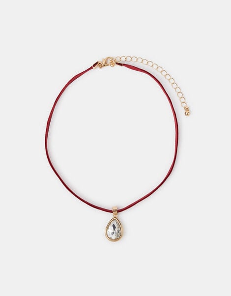 Teardrop Pendant Choker Necklace, , large