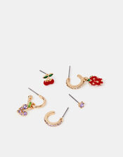 5-Pack Cherry Stud & Hoop Earrings, , large