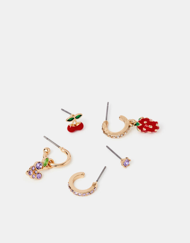 5-Pack Cherry Stud & Hoop Earrings, , large