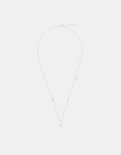 Sterling Silver Star Station Necklace, , large