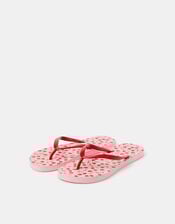 Cherry Print Flip Flops, Pink (PINK), large