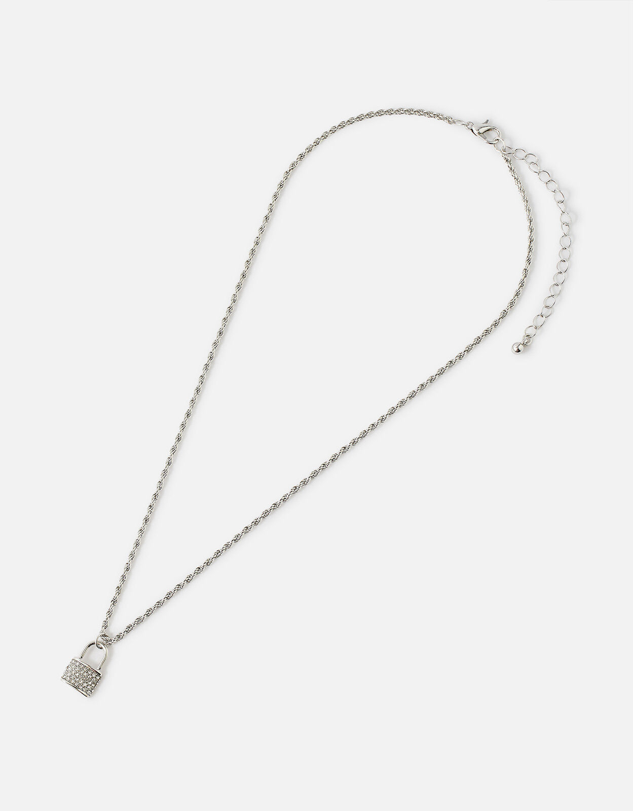 Accessorize Accessorize Clear & Grey Gem Silver Y Shaped Necklace 