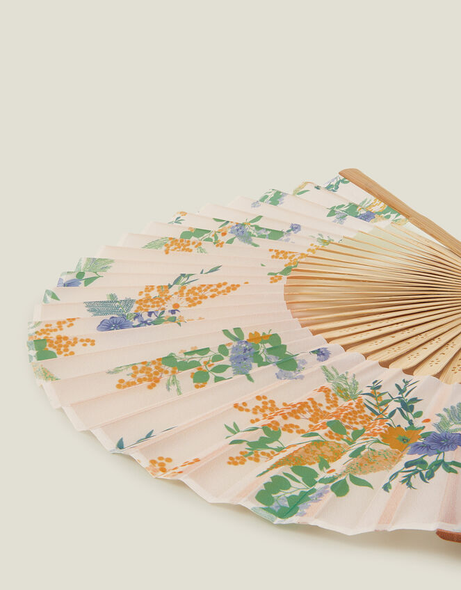 Floral Print Foldable Fan, , large