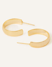 14ct Gold-Plated Small Chunky Hoops, , large