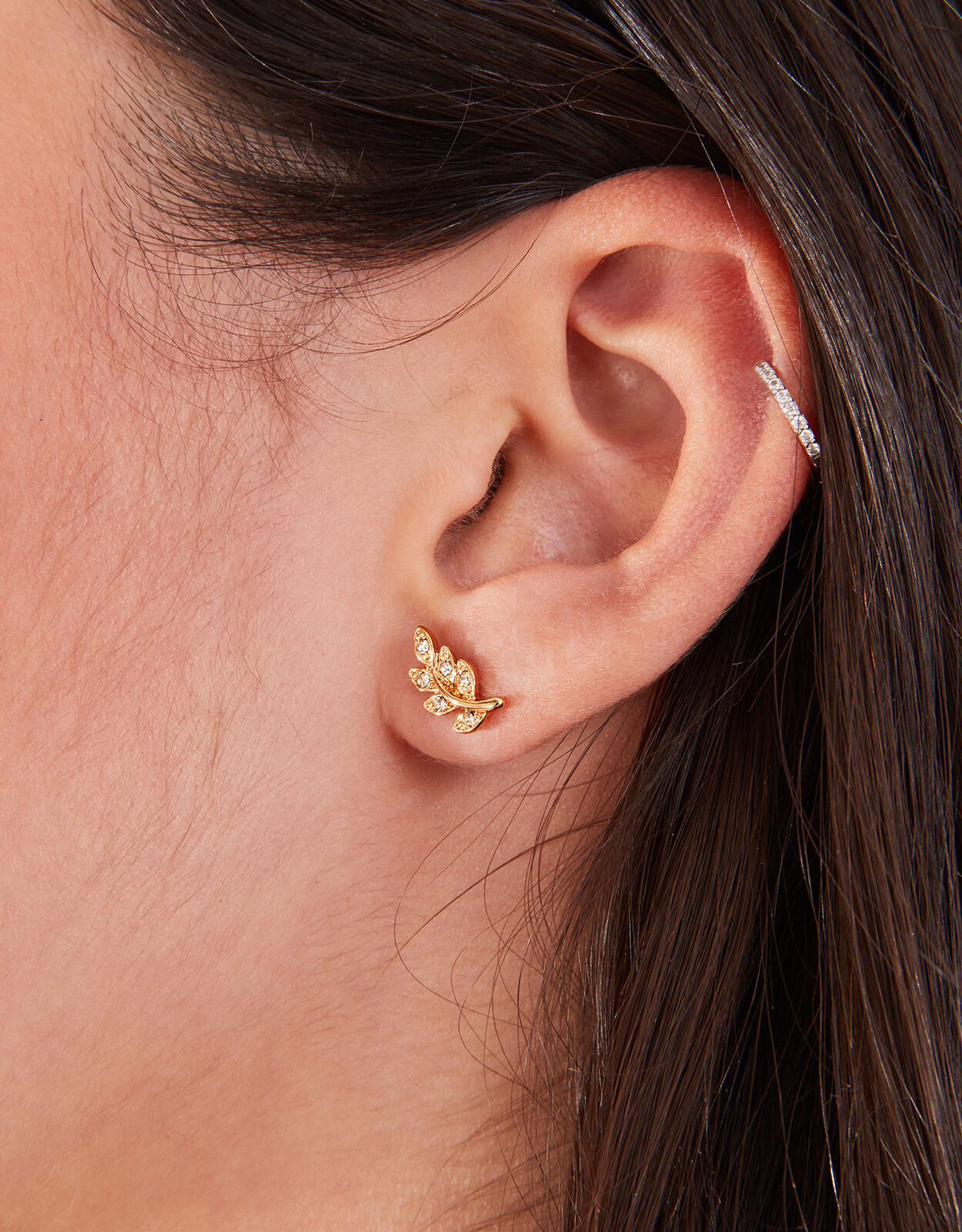 Leaf crystal clearance earrings