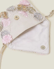 Girls Flower Embellished Bag, , large