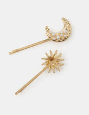 2-Pack Girls Celestial Metal Hair Slides, , large