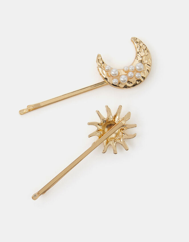 2-Pack Girls Celestial Metal Hair Slides, , large