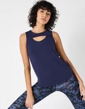 Cut-Out Vest Top, Blue (NAVY), large