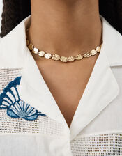 Textured Coin Necklace, , large