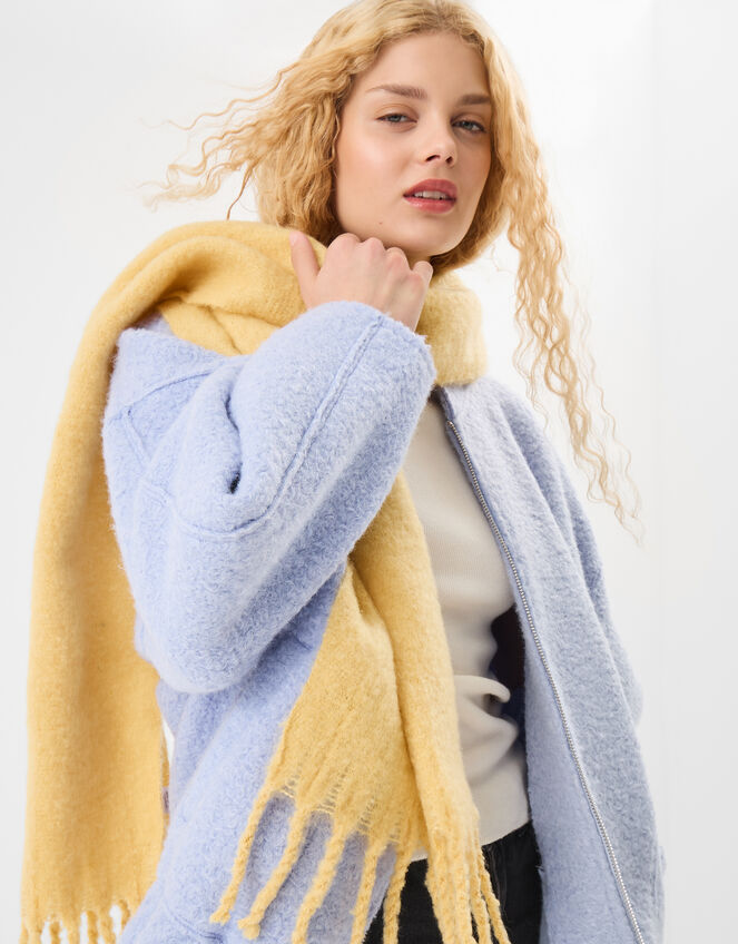 Super Soft Plain Scarf, Yellow (YELLOW), large