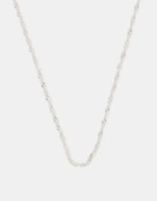 Sterling Silver Twisted Chain Necklace, , large