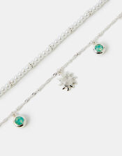 2-Pack Sunshine & Pearl Anklets, , large