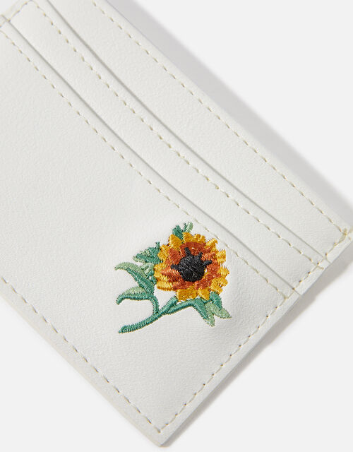 Embroidered Sunflower Card Holder, , large