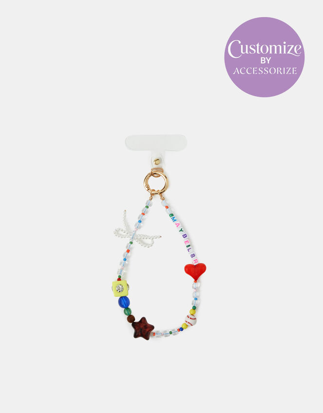Slogan Beaded Wrist Phone Strap, , large