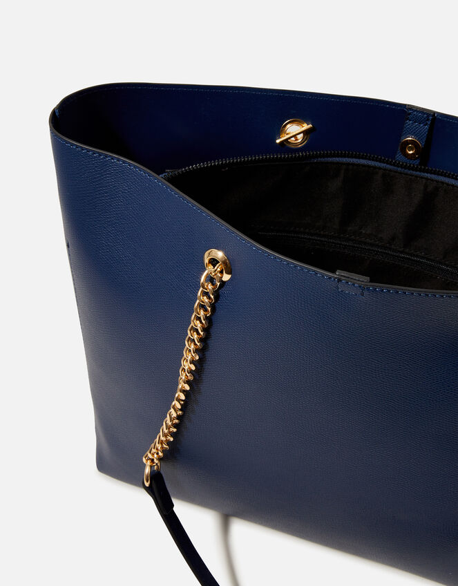 Chain Tote Bag, Blue (NAVY), large