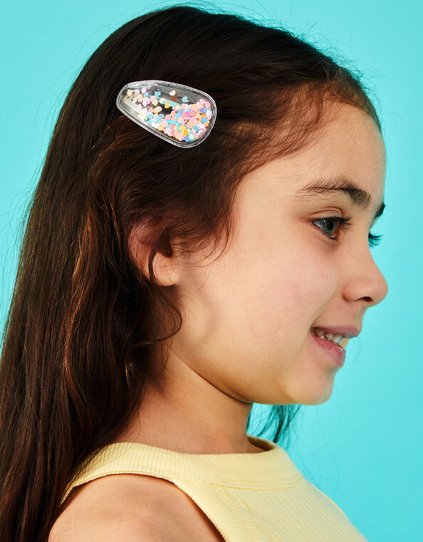 2-Pack Girls Shake Glitter Hair Clips, , large