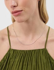 Sterling Silver-Plated Tennis Necklace, , large