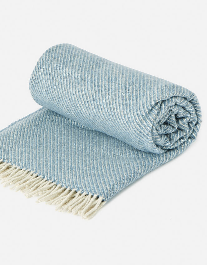 Tweedmill Tassel Throw in Pure Wool, Blue (BLUE), large