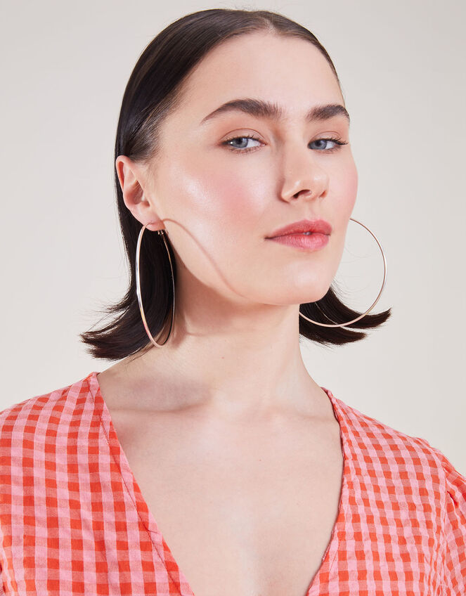 Recycled Large Simple Hoops , Silver (SILVER), large