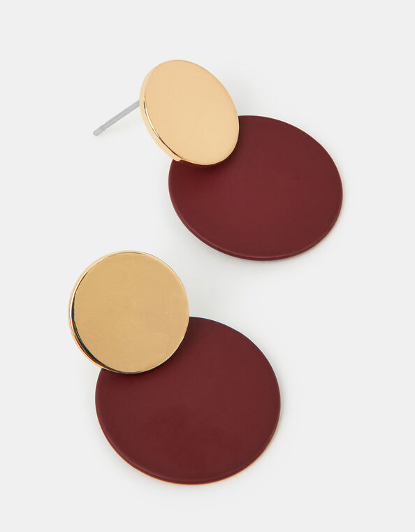 Double Circle Drop Earrings, , large
