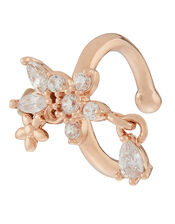 Rose Gold-Plated Sparkle Flower Ear Cuff, , large