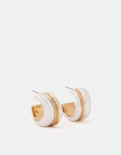 Mixed Metal Chunky Hoop Earrings, , large