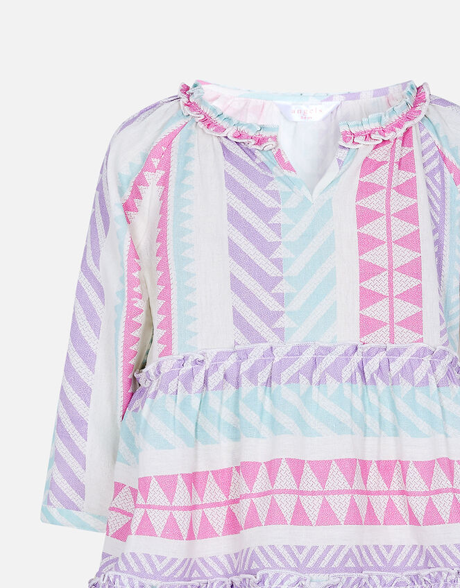 Girls Geometric Tiered Kaftan, Multi (PASTEL-MULTI), large
