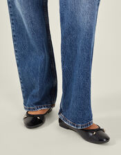 Bow Detail Ballerina Flats, Black (BLACK), large