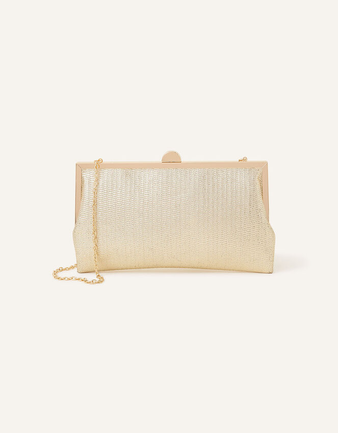 Metallic Frame Clutch Bag, Gold (GOLD), large