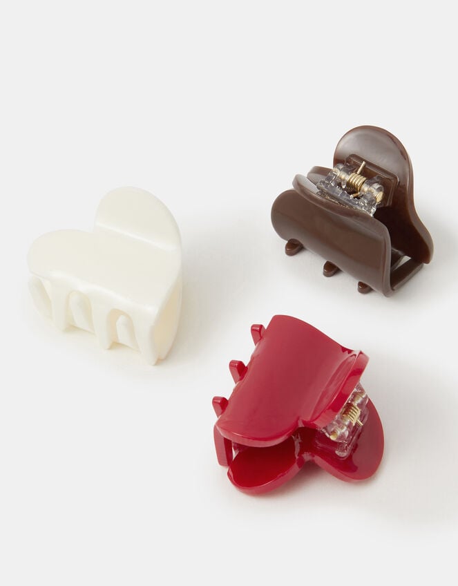 3-Pack Small Heart Claw Clips, , large
